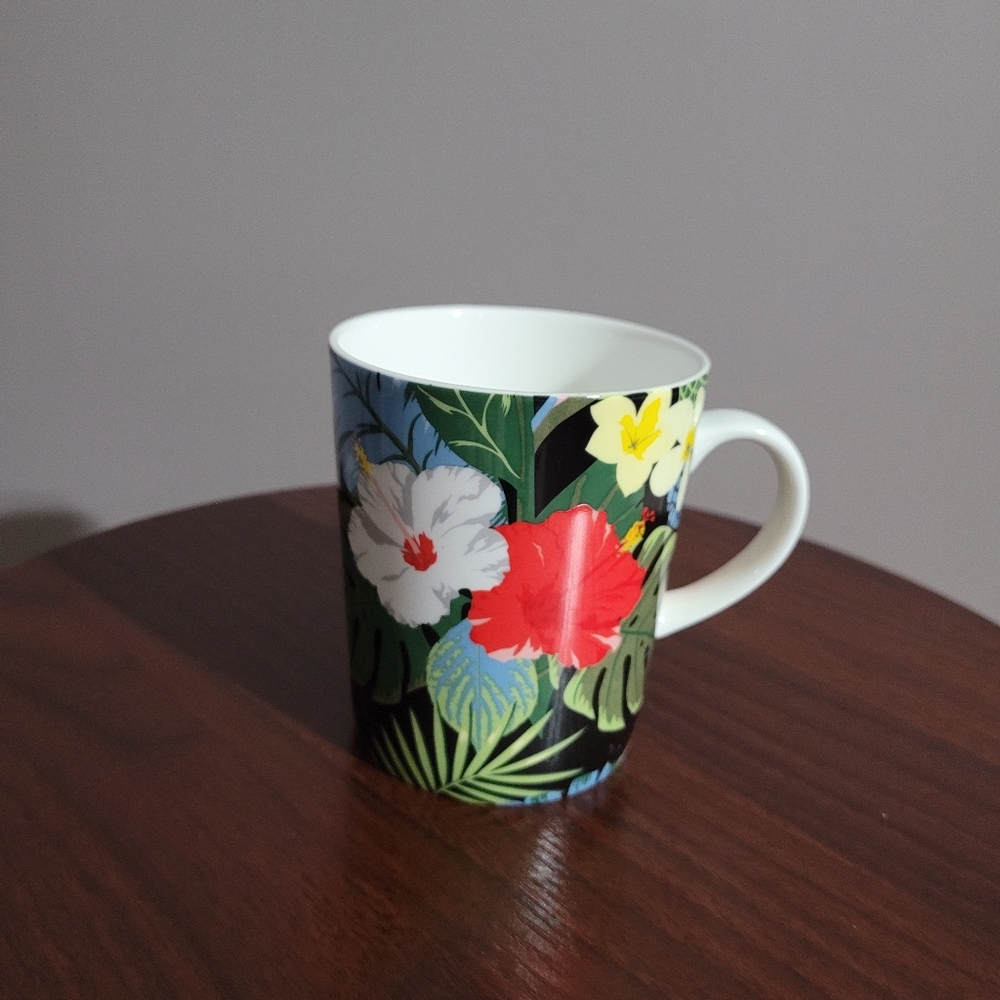 Stechcol Gracie Bone China Tropical Hibiscus Colorful Flowers Coffee/Tea Mug